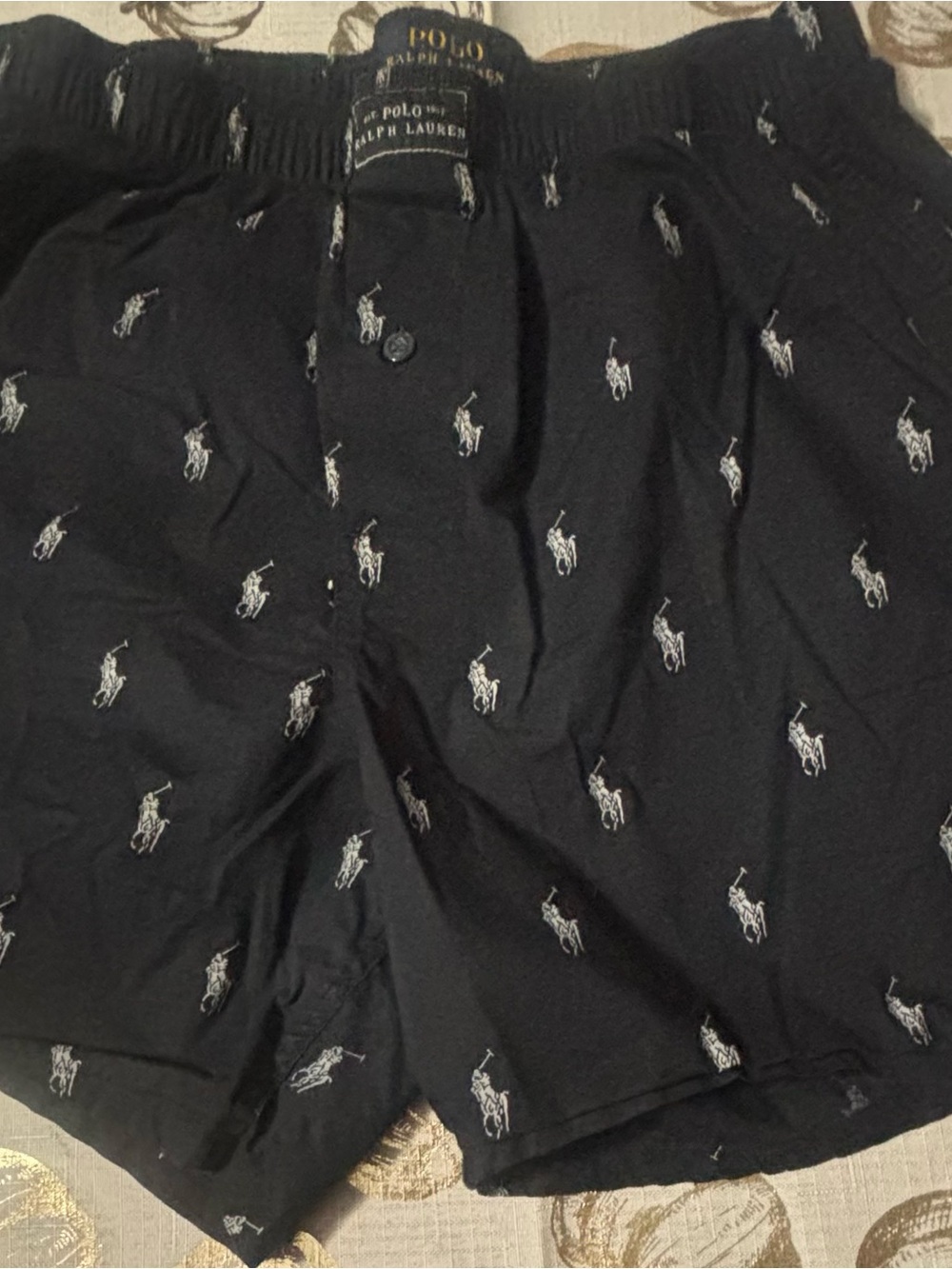 Polo by Ralph Lauren Black All-Over Pony Embroidered Men's Shorts